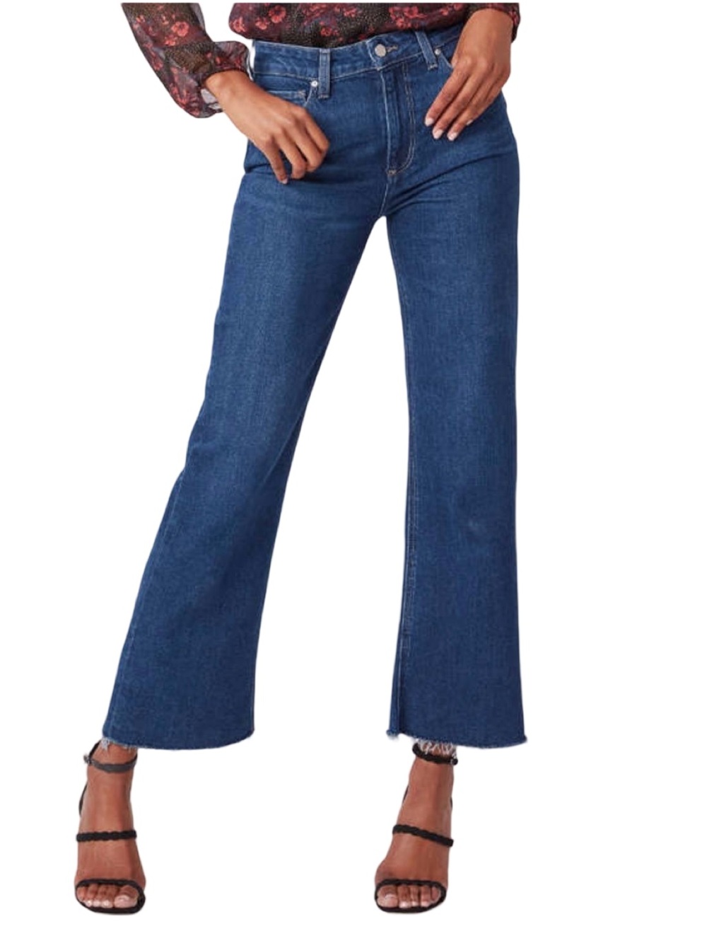 Paige Leenah Ankle Raw Hem Denim Gracie Lou Size 27 - Picture 2 of 10